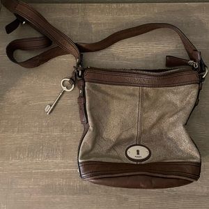 Brown Sparkle Fossil Crossbody